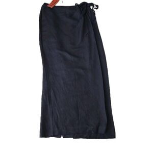 NWT Linen Wrap Skirt Front Tie Size 4 Maxi Jessica Office Church Coastal Summer